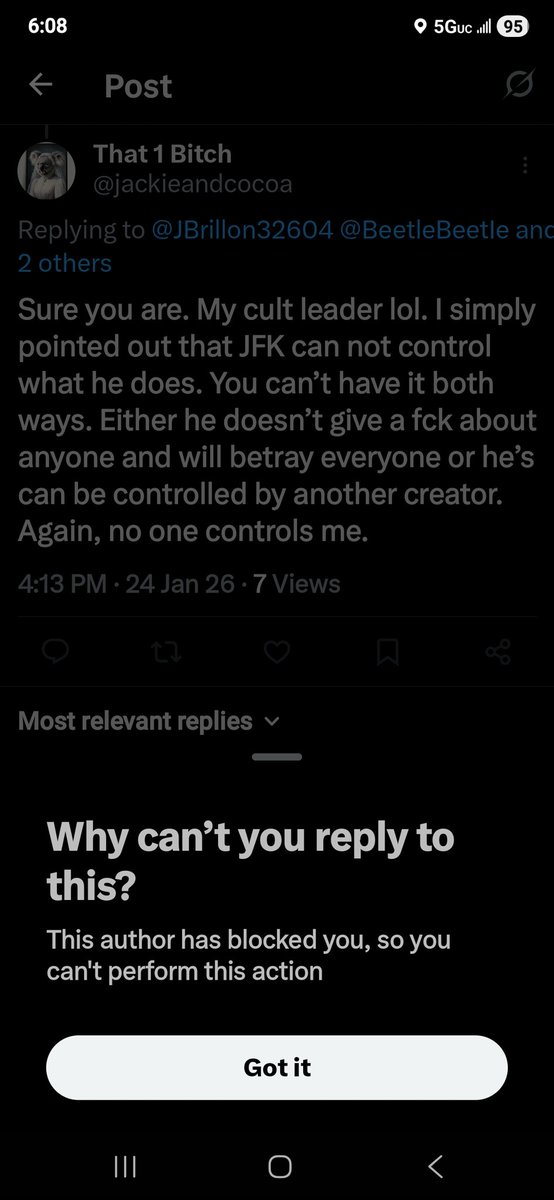 Truth always hurts then she said I blocked her lmao