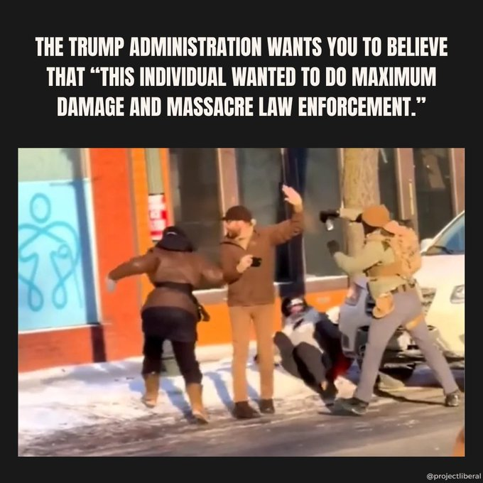 This is "domestic terrorist" "assassin" bovino &amp; noem claim came "to instigate violence" &amp; to attack law enforement with a gun. Let that sink in- they are lying to our faces. He was carrying legally, as bovino &amp; noem would champion in any other context (if he were conservative).