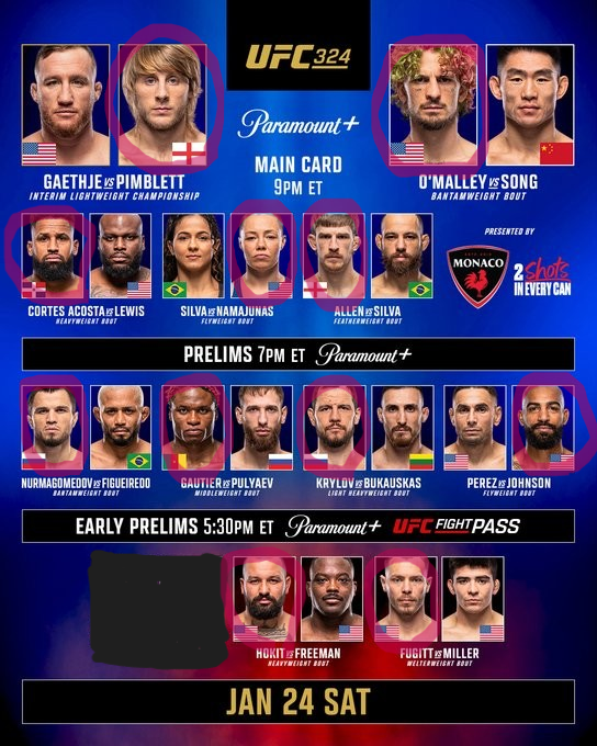 ExcitableRon's tweet image. #UFC324 
Finally, here we go!