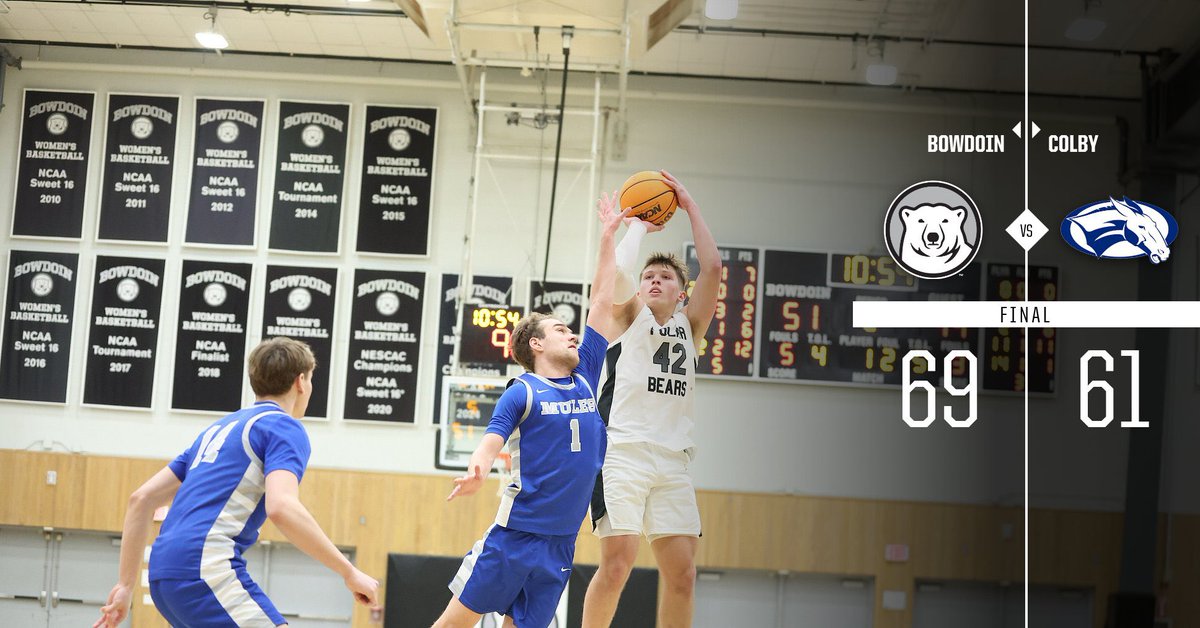 BowdoinBball's tweet photo. Defended homecourt with a big win! #goubears https://t.co/h0E6WGeizc