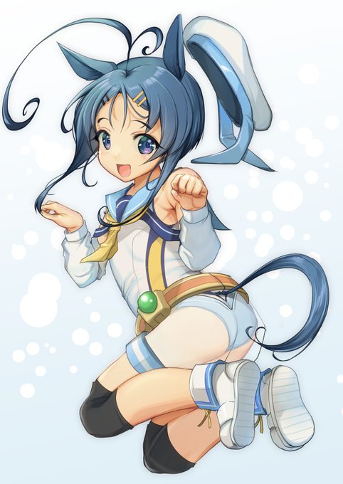 今月のうちの子。ウマ耳尻尾モードです 