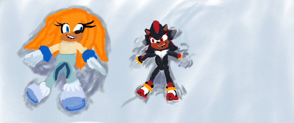 ArkansasLarue1's tweet photo. I got inspired by all the snow and cold in my area so...... Shadikal Snow Angels!  #Shadikal #tikaltheechidna #ShadowTheHedgehog   #snowday #snowangels @XibalbaPiixan https://t.co/1JVH6C5R06