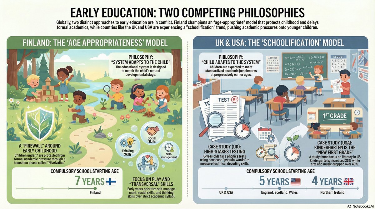 Tahun Satu di sekolah rendah boleh berubah antara umur 6 tahun, 7 tahun malah 5 tahun, mengikut keputusan pembekal perkhidmatan pendidikan. Perkara yang tidak berubah ialah fizikal, mental, dan emosi anak. Ia berkembang mengikut umur biologi anak tanpa peduli kepada sistem