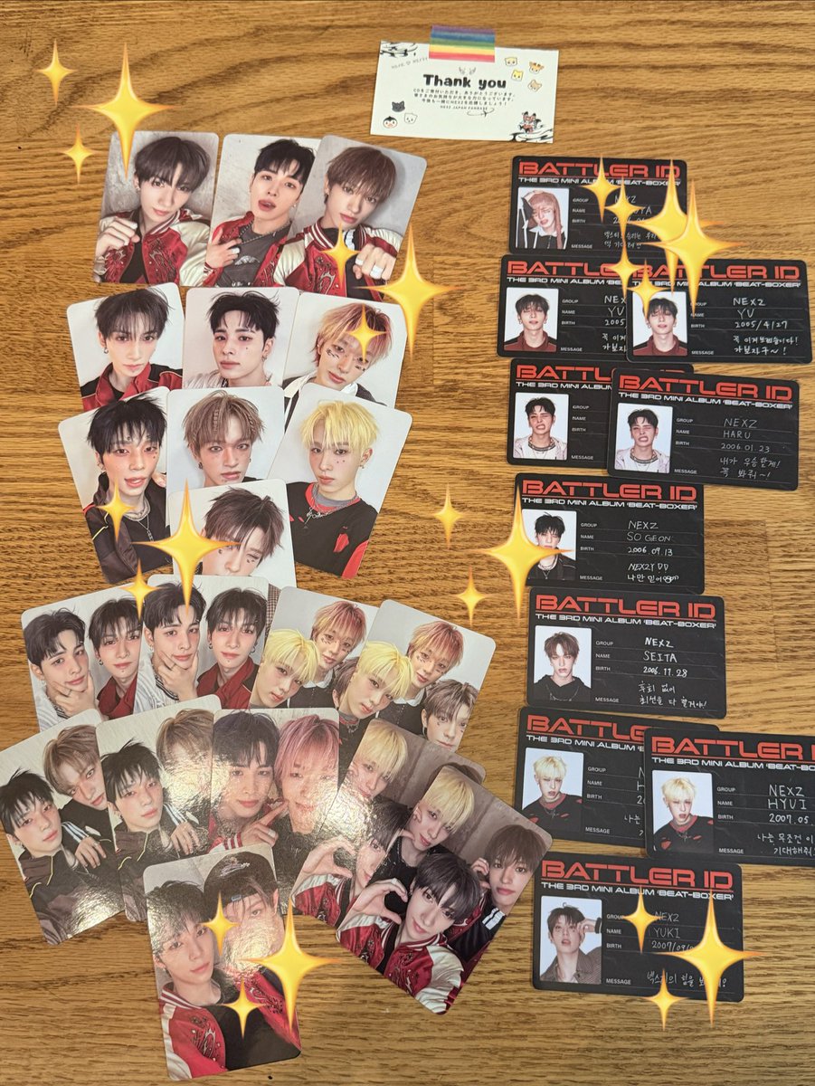 NEXZ JAPAN FANBASE様からCD寄付分のプレゼントトレカが届きました