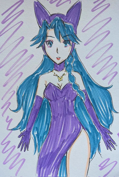 #ゴープリ10周年なので海藤みなみさん3733枚描いてお祝い (1379.1380) キミプリ最終回待機らくがき、ダークイーネ様コスみなみん。
