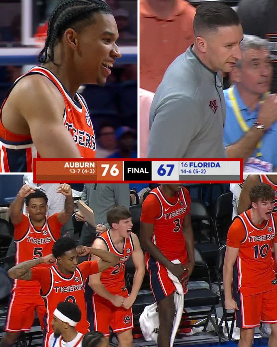 SECNetwork's tweet image. HUGE ROAD DUB FOR AUBURN‼️

@AuburnMBB gets their first win in Gainesville since 1996 😮