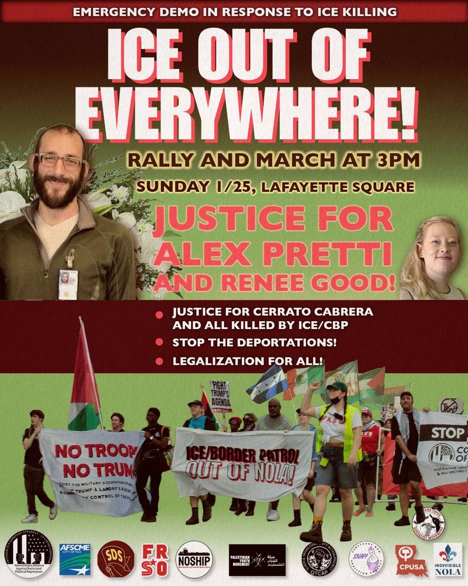 Emergency protest in response to ICE murder
Tomorrow 11/25 at 3pm
Lafayette Square