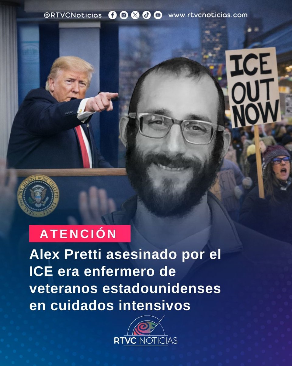 #EstadosUnidos 🇺🇸🕊️Como Alex Pretti fue identificado el hombre que fue asesinado por un agente del #ICE durante un operativo federal en Minneapolis, un caso que se suma al asesinato de Renné Good, una joven que murió en una intervención de ese mismo grupo migratorio semanas