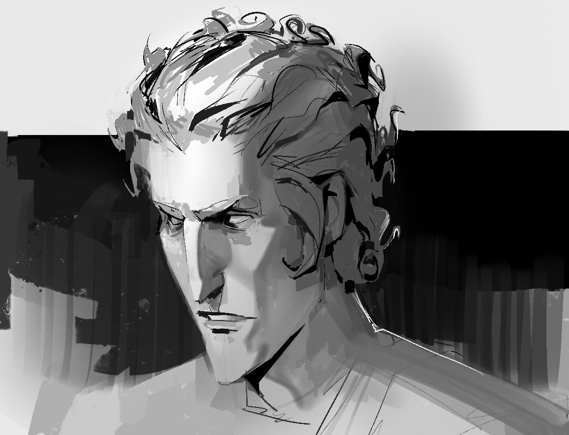 I love drawing him so much, so sharp and shapely lol