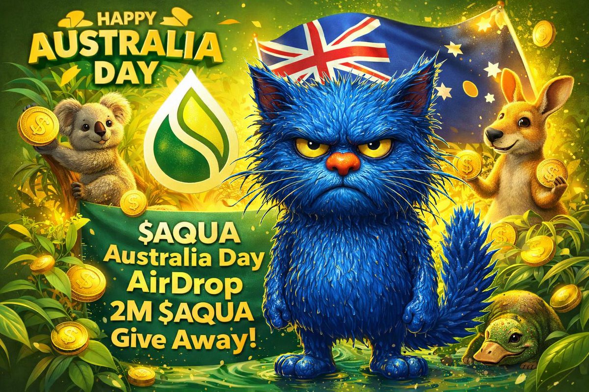 AQUA_on_SUI's tweet image. 🇦🇺 AUSTRALIA DAY SPECIAL 🇦🇺
🎉 2,000,000 $AQUA AIRDROP 🎉
To enter 👇
💧 Follow @AQUA_on_SUI
❤️ Like &amp;amp; 🔁 RT this post
💬 Drop your SUI wallet address in the comments

Buy $AQUA on @CetusProtocol  &amp;amp; @suidexHQ