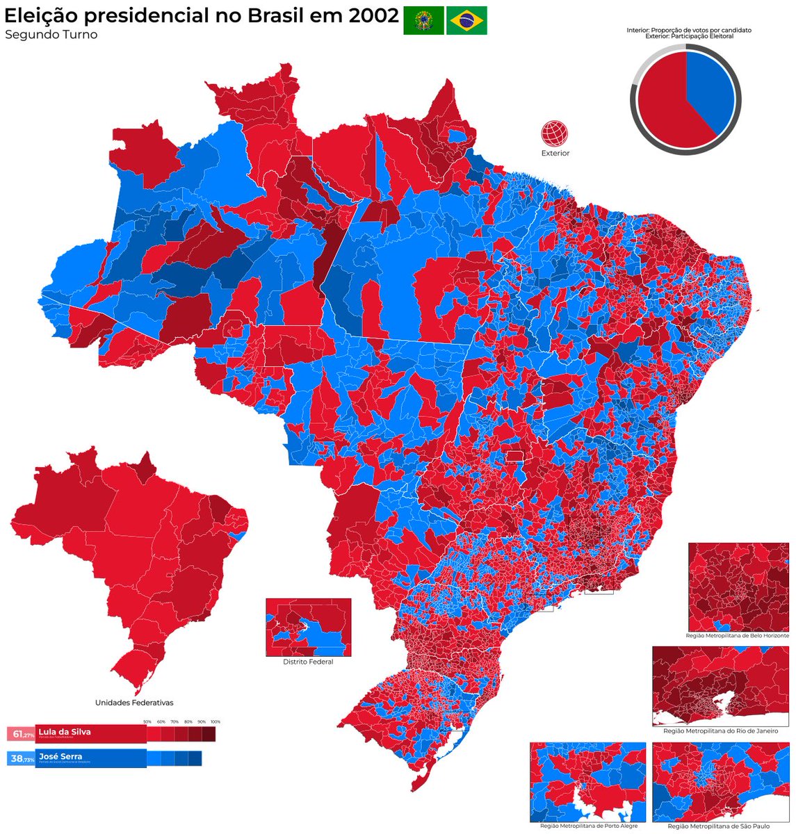 kkkkkkkansadi2's tweet image. O mapa eleitoral de 2002 tbm me fascina(e me da agonia), foi um ciclo eleitoral unico, ele destoa do padrão anterior e do posterior, foi a única eleição que teve um mapa assim, tudo misturado.
