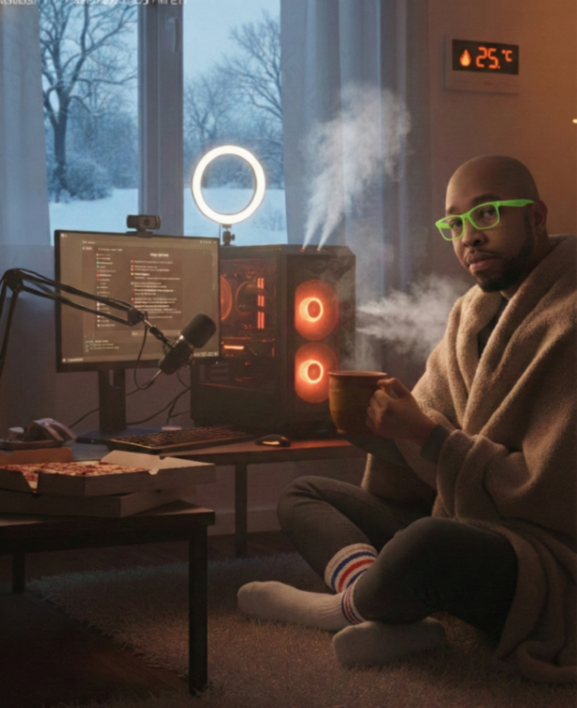 It is freezing outside. The good news? My PC doubles as a space heater. 🥶🔥

I’m staying inside where it’s warm. Come thaw out with some good ol hot cocoa and streaming by yours truly