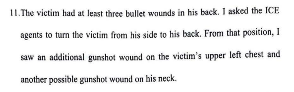 ShepBook's tweet photo. After the agent shot him in the back three times, the agents back up. The agent that initially shot Alex continues to shoot Alex's lifeless body several more times.

A doctor at the scene signed an affidavit saying he saw 3 bullet holes in Alex's back: https://t.co/Bthw8QHnsT https://t.co/EG5sZgbNI9
