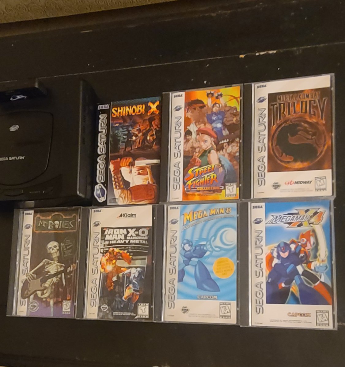 JohnnyAlicea's tweet photo. Pulling out the Sega Saturn and a few of my games that I haven't touched in a while. Getting ready for the big snowstorm tomorrow.
#Sega #Shinobi #MegaMan #StreetFighter #MortalKombat #IronMan #MrBones #RETROGAMING https://t.co/il3ph9zI8o
