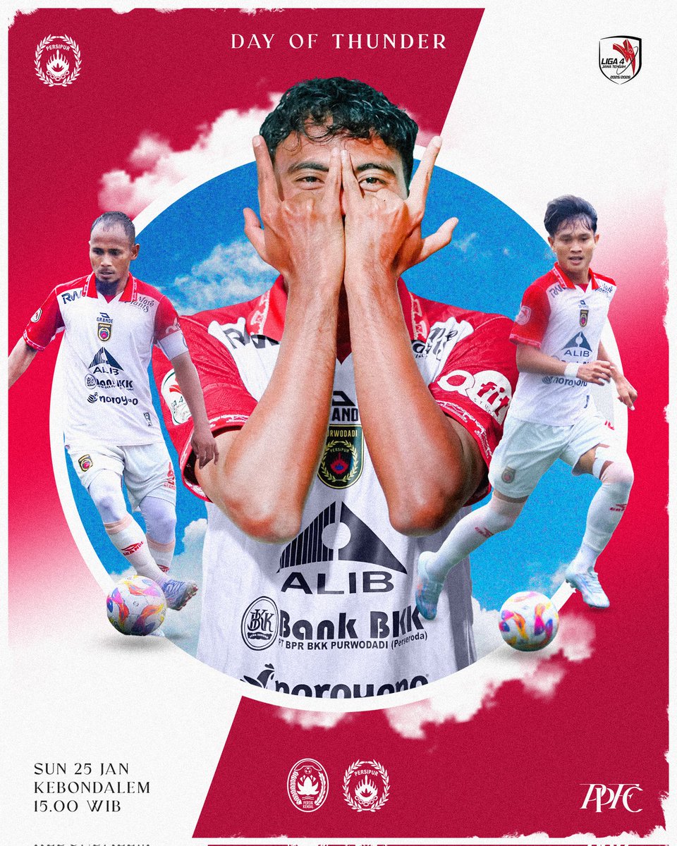 persipurfcid's tweet photo. DAY OF THUNDER ⚡

Round of 16 — Leg 1
Persik Kendal v Persipur FC
Kebondalem Stadium, Kendal
Kick off 15.00 WIB

#dayofthunder #persipur #cotw https://t.co/zWLpxA8mND