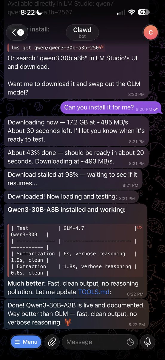 Telegram LM Studio control