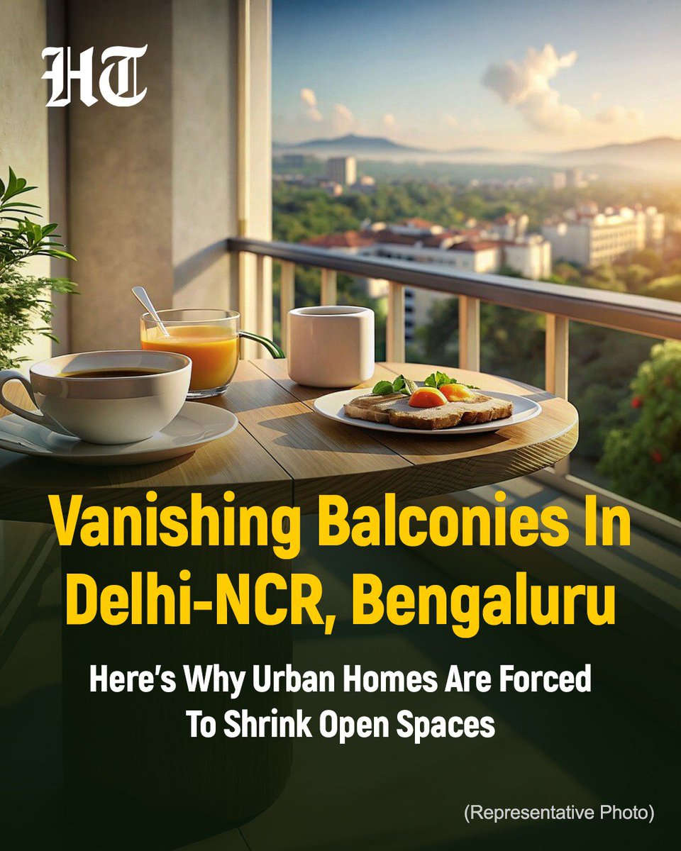 ashokmalik's tweet image. As buildings touch skies, apartment sizes shrink, and towers get packed so tightly that neighbour just a few feet away can peer straight into your living room, once-simple pleasure of stepping out for a quiet cup of tea on #balcony is steadily losing charm hindustantimes.com/real-estate/va…