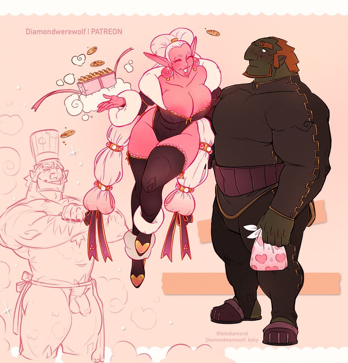 BiteDiamond's tweet image. The very last artwork of 2025. 
Savori and #Ganondorf! Hopefully he doesn't fill up on sweets, she always has a main course somewhere...
