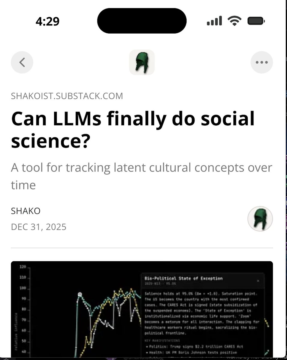 shakoistsLog's tweet image. I keep wanting to share this recent post, and since X doesn't seem to want to stop devolving any time soon I might as well now.

I spent a lot of time working on a concept of an idea of a prototype to push LLMs into the direction of applied social sciences.