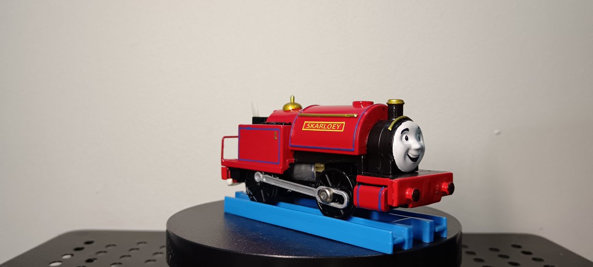 Double post this week!

Young Cabless Skarloey!
Had a spare Skarloey body without his boiler and smokebox, decided to cut down the cab and make a Cabless version. Merely similar to my RWS Skarloey, Just cabless. It'll share the boiler with RWS Skarloey.