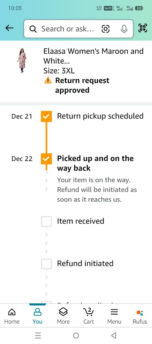 srmadhu29's tweet photo. @amazonIN @amazon Hi request to update on the refund status of this product. The product has been returned the very next day of delivery &amp; It's more than one month that the product has been taken by your delivery executive. https://t.co/JrVpK8zRZQ