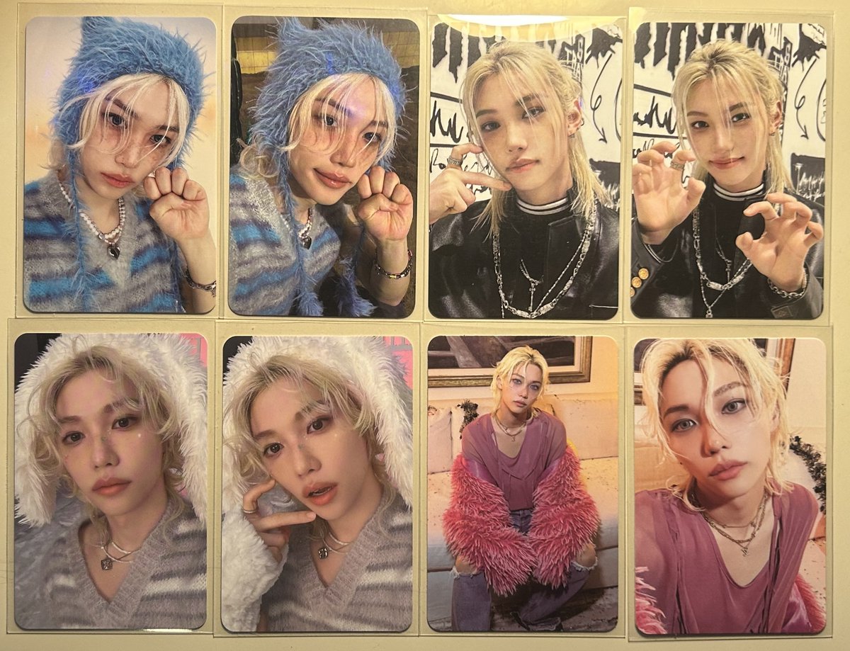 blondechans's tweet photo. i love me a little girly pop felix photocard https://t.co/lc7skaWxlB