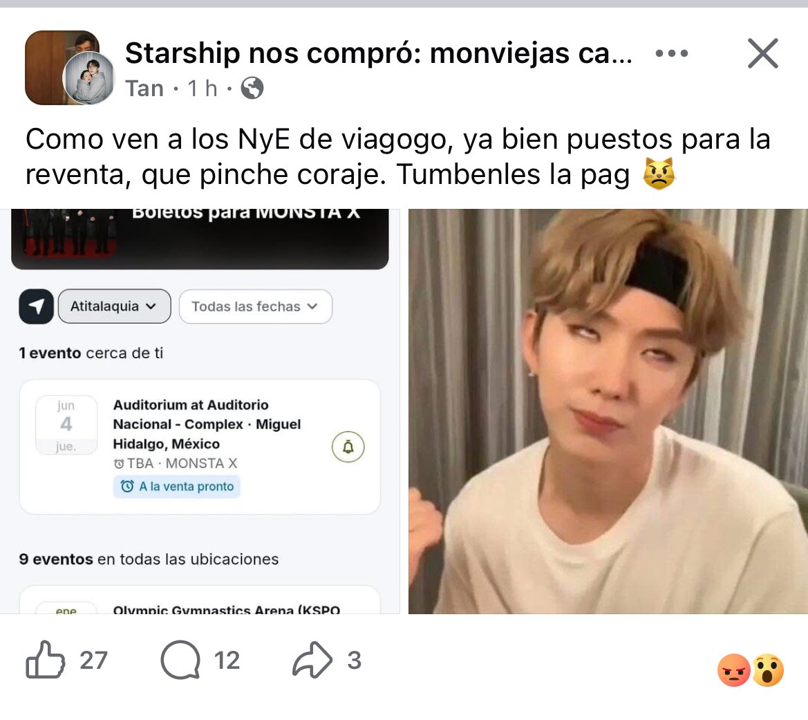 erdkrit's tweet photo. ATENCIÓN MONBEBE‼️🚨 
VIAGOGO (página que está revendiendo boletos de bts hasta en 100k) YA TIENE EL EVENTO PARA MONSTA X CARGADO EN SU PÁGINA PARA REVENDER LOS BOLETOS! AYÚDENNOS A DENUNCIAR LA PÁGINA E INFORMAR DE LA SITUACIÓN! 

NO PODEMOS PERMITIR QUE ESTA SITUACIÓN CONTINÚE ASÍ. PÁGINAS ASÍ DEBEN CAER. 
@ninshi_ent #MONSTAX_THEX_NEXUS #MONSTAX #MONBEBE