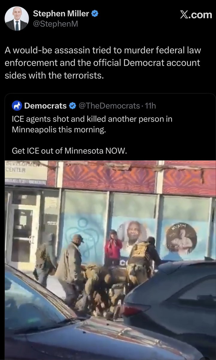 sahilkapur's tweet photo. Stephen Miller’s tweet on the Minnesota shooting is slapped with a community note https://t.co/8FOpcLCMOb