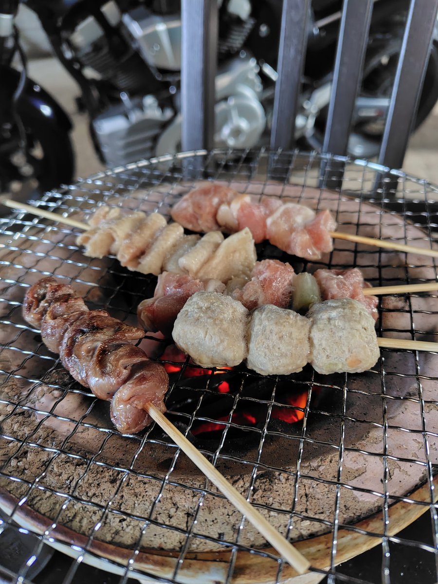 電熱でも結構美味しく焼けるよ🐓