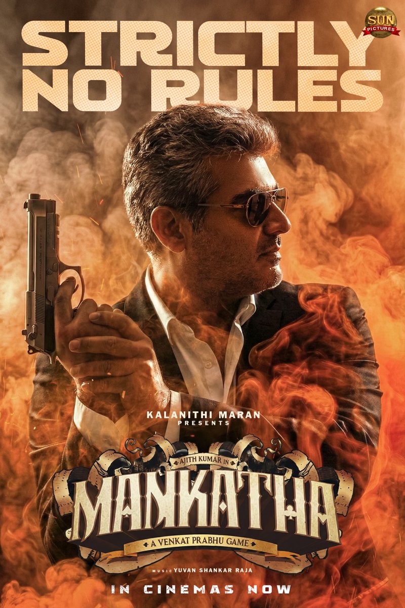 Strictly No Rules! ⚠️🔥 Full House Rampage in theatres! #Mankatha

#Mankatha in theatres near you!♠️

#AjithKumar <a href="/vp_offl/">venkat prabhu</a> <a href="/thisisysr/">Raja yuvan</a> <a href="/akarjunofficial/">Arjun</a> <a href="/trishtrashers/">Trish</a> <a href="/actor_vaibhav/">Vaibhav</a> <a href="/Premgiamaren/">PREMGI</a> <a href="/AshwinKakumanu/">Ashwin Kakumanu</a> <a href="/MahatOfficial/">Mahat Raghavendra</a> <a href="/andrea_jeremiah/">Andrea Jeremiah</a> <a href="/iamlakshmirai/">RAAI LAXMI</a> <a href="/yoursanjali/">Anjali</a>