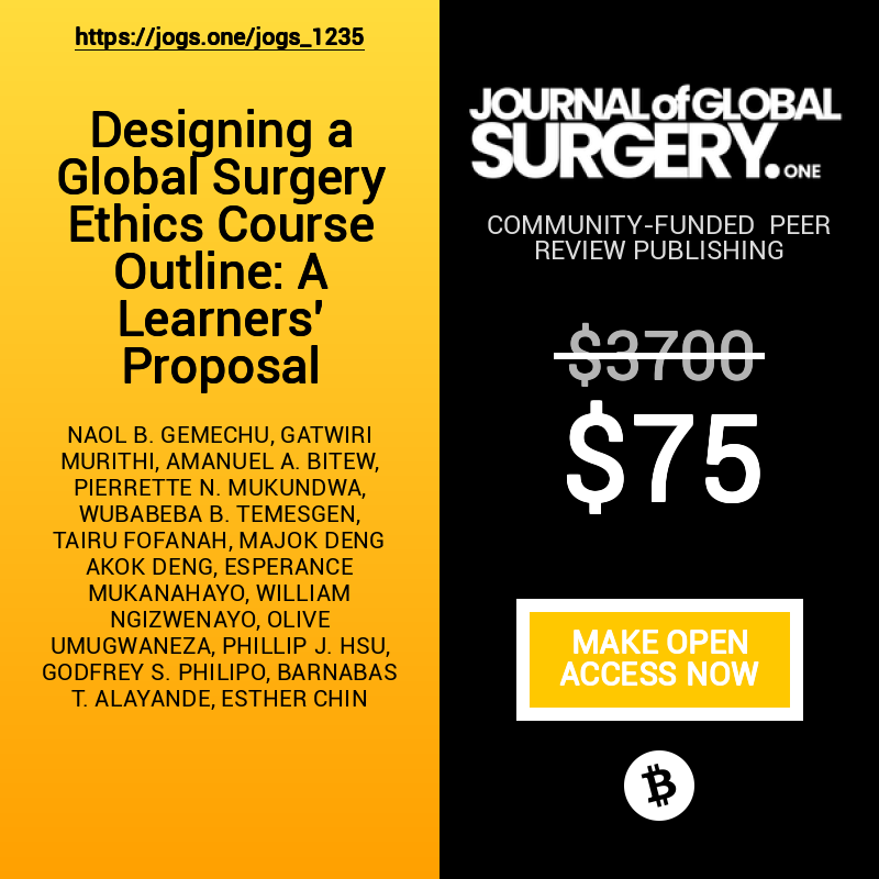 The Journal Of Global Surgery (ONE) tweet media
