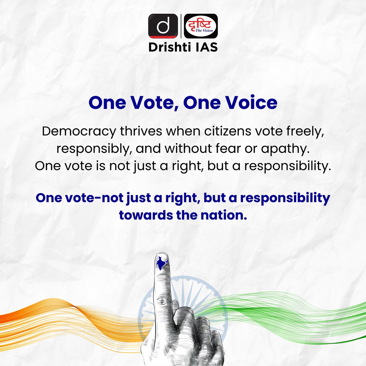 drishtiiaseng's tweet image. One vote, one voice! Exercise your right and strengthen democracy.

#NationalVotersDay #Voters #VoteForIndia #DemocracyInAction #DrishtiIAS #DrishtiIASEnglish