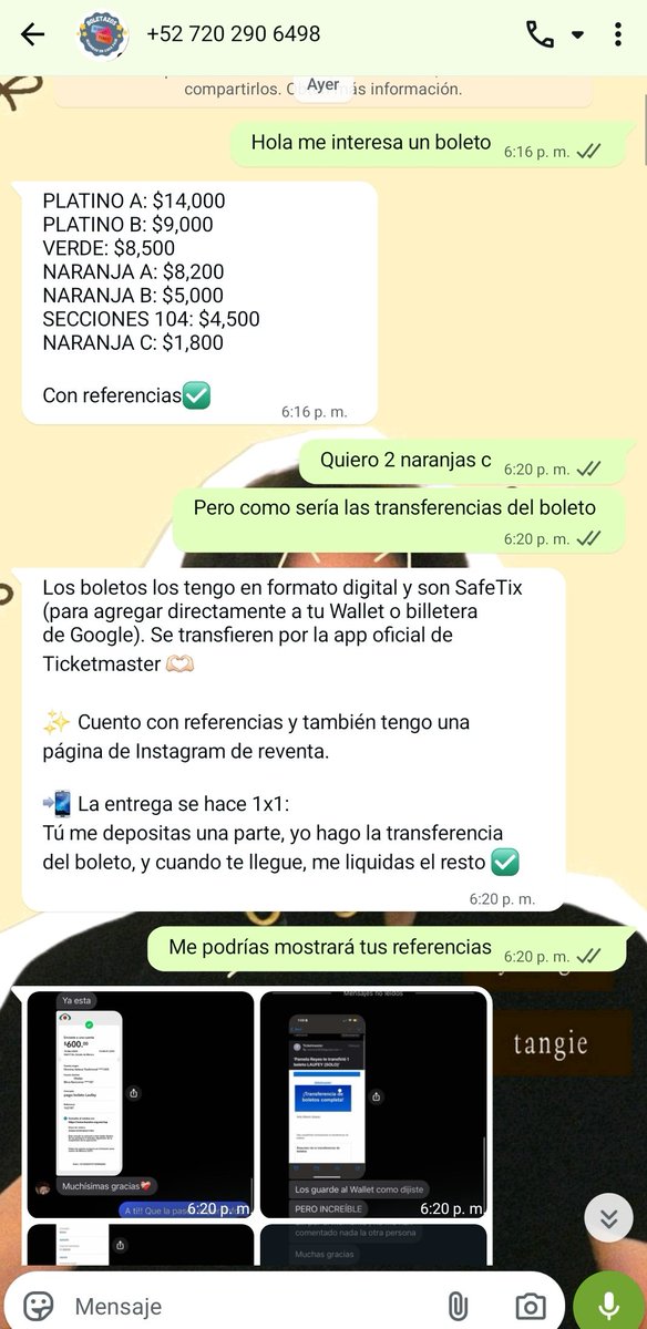 bestrappersuga's tweet photo. LES QUIERO ANUNCIAR A ESTA ESTAFADORA DE MIERDA , ESTAFARON A MI AMIGA, LA MUY IMBECIL LE Vendió DOS BOLETOS Y YA NO LE Llegan LOS MENSAJES TENGAN CUIDADO Y SON FALSOS LOS DISQUE BOLETOS 

NO A LOS REVENDEDORES 
#Noalosrevendedores
#BTS_WORLTOUR https://t.co/GACYKVsrI8