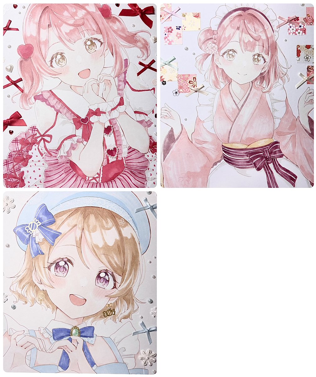 🎀手描きの色紙。