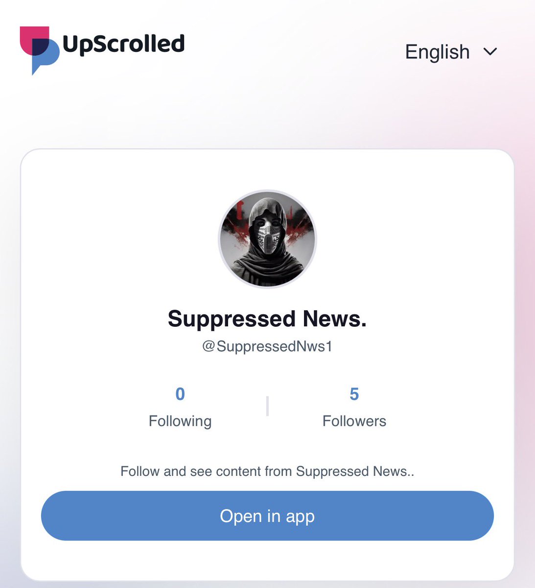 SuppressedNws1's tweet image. I just joined UpScrolled, find me there on @ SuppressedNws1:

Link: share.upscrolled.com/en/user/eb51c6…