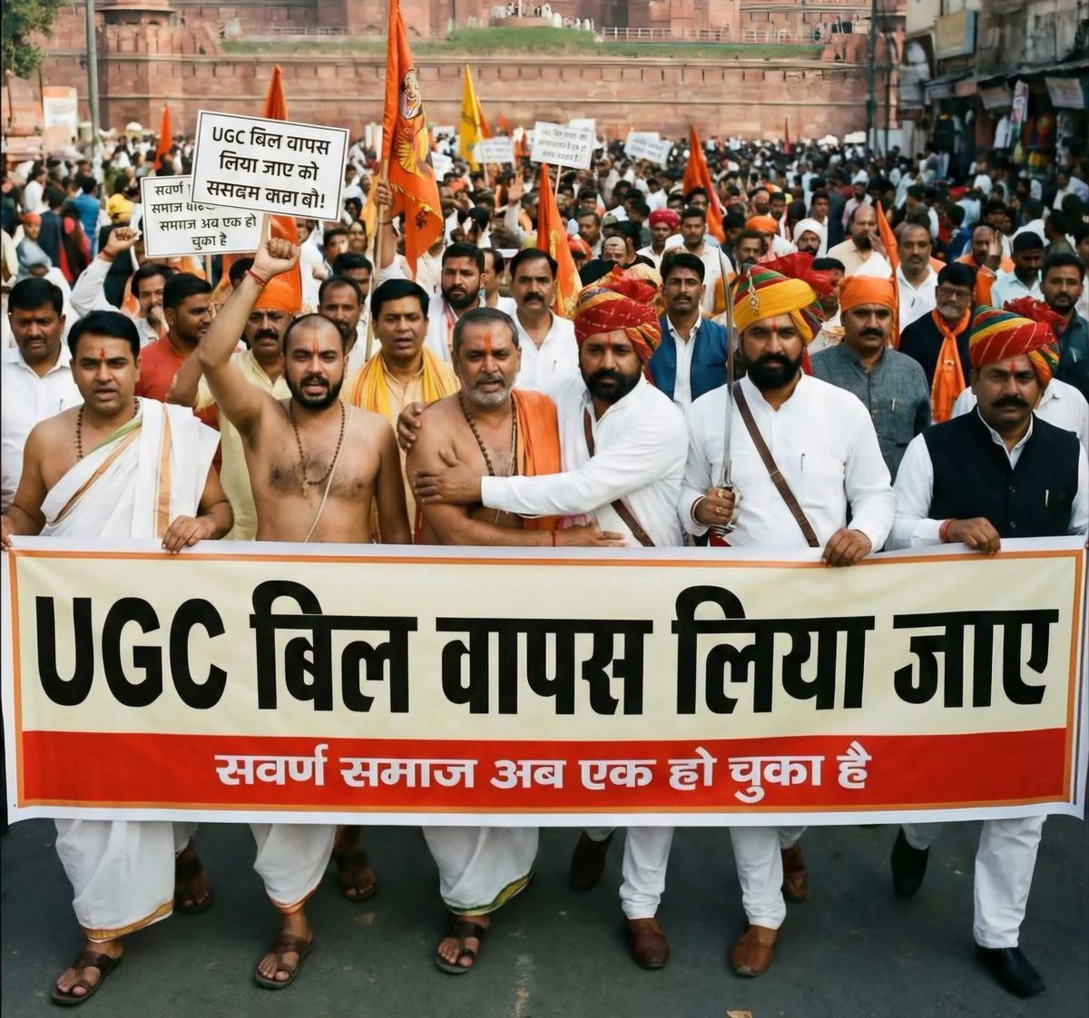 यूजीसी बिल 2926 मेँ बस इतना भर प्रावधान कि क़ोई विश्वविद्यायालय कैंपस मेँ दलित पिछड़े वर्ग के छात्र पर भेदभाव और प्रताड़ना हूई तो कार्यवाही होगी बस इतने भर से नाराज हैं गौर से देख लो यही हिंदुओं को एक करने क़ी गुहार लगा रहे हैं दोगलापन देखों