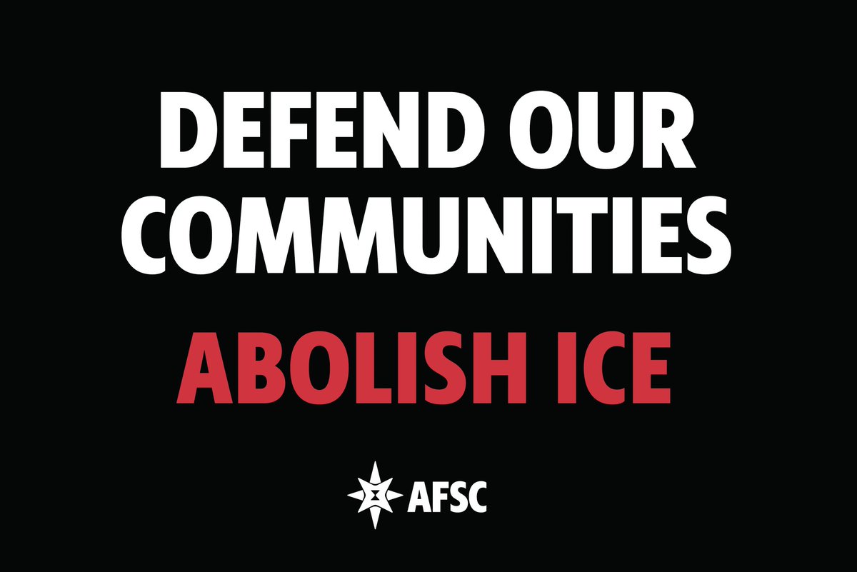 afsc_org's tweet photo. ICE does not belong in our communities.

We will defend our communities in Minneapolis and across the country in our struggle for peace and justice.

#AbolishICE https://t.co/ZTk5r9Ypzc