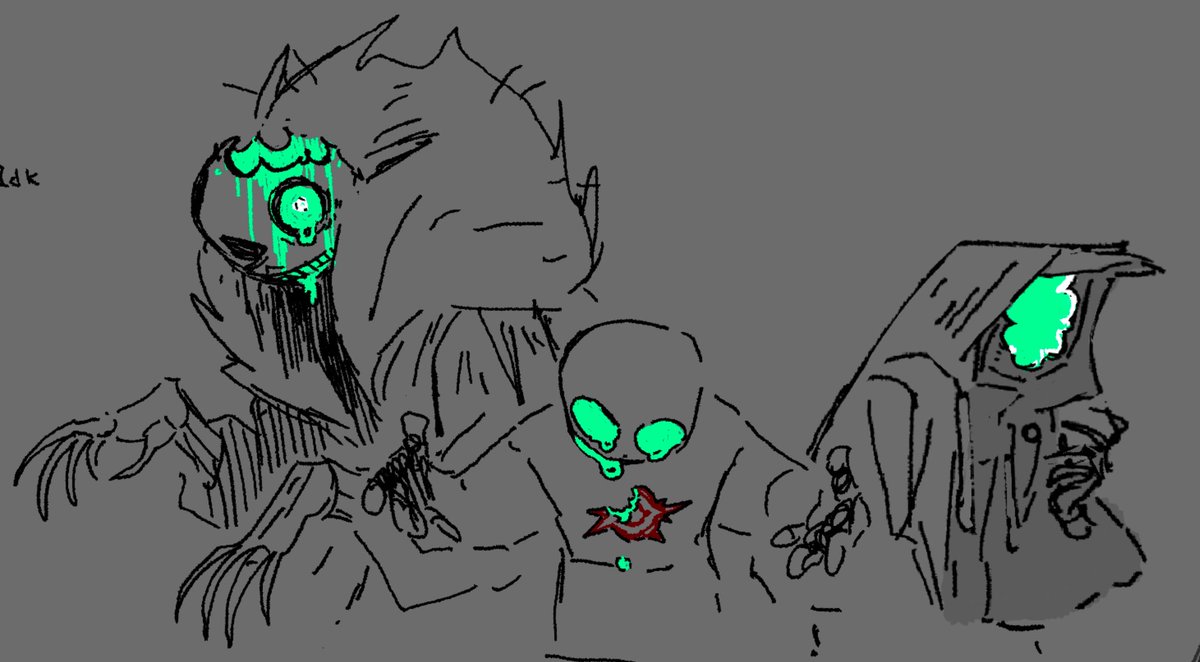 oobbbear's tweet photo. Infection au idea
Basic premise, Nightmare spread zombie virus and bite people, Dream heals and try to gather survivors, more on later
#undertaleAU #utmv https://t.co/TKcpZ6xO92