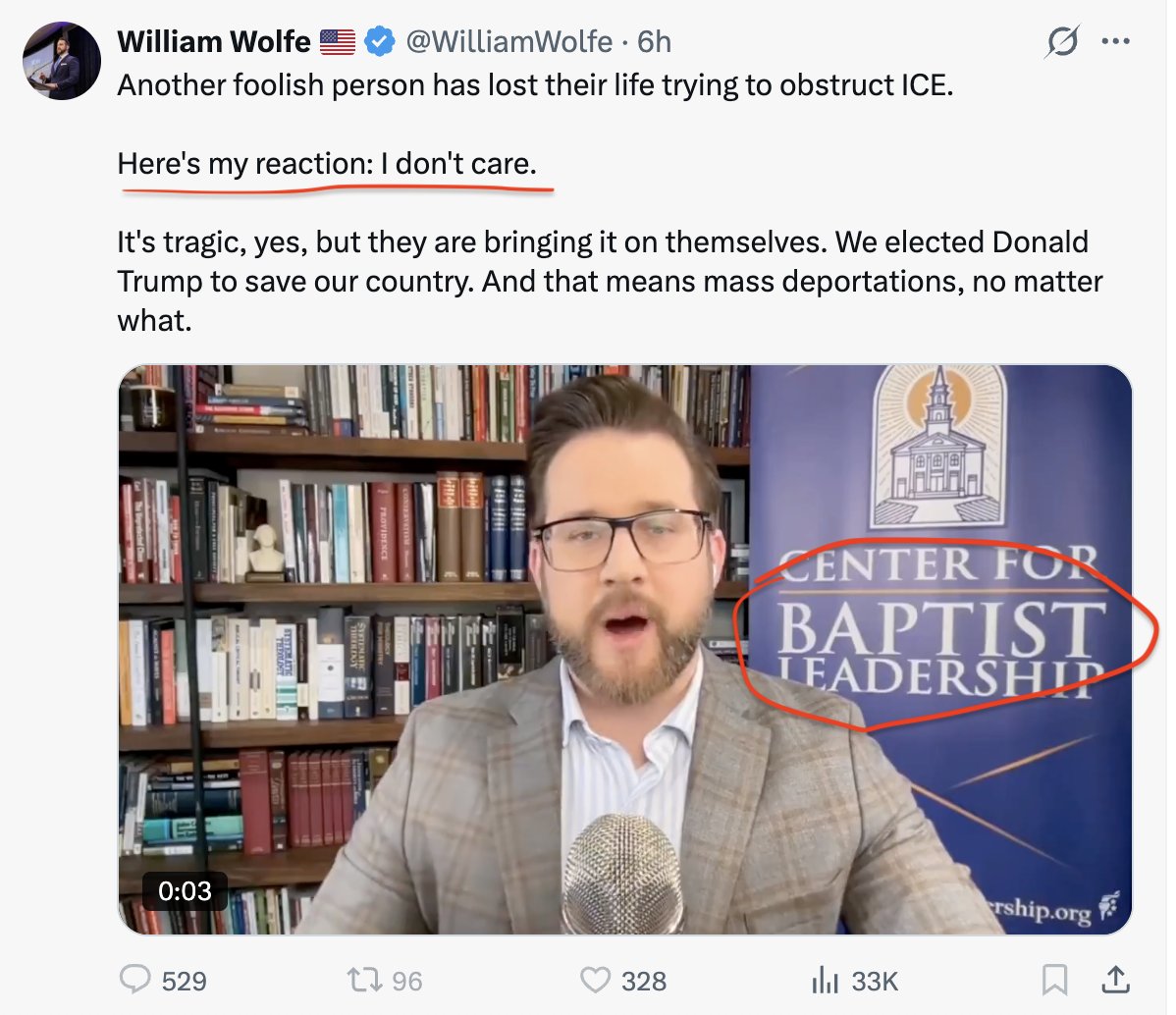 magachrchpastr's tweet image. Baptists: "I don't care that an unarmed man got gunned down in the street."

Also Baptists: "Why are people leaving our churches in droves?"