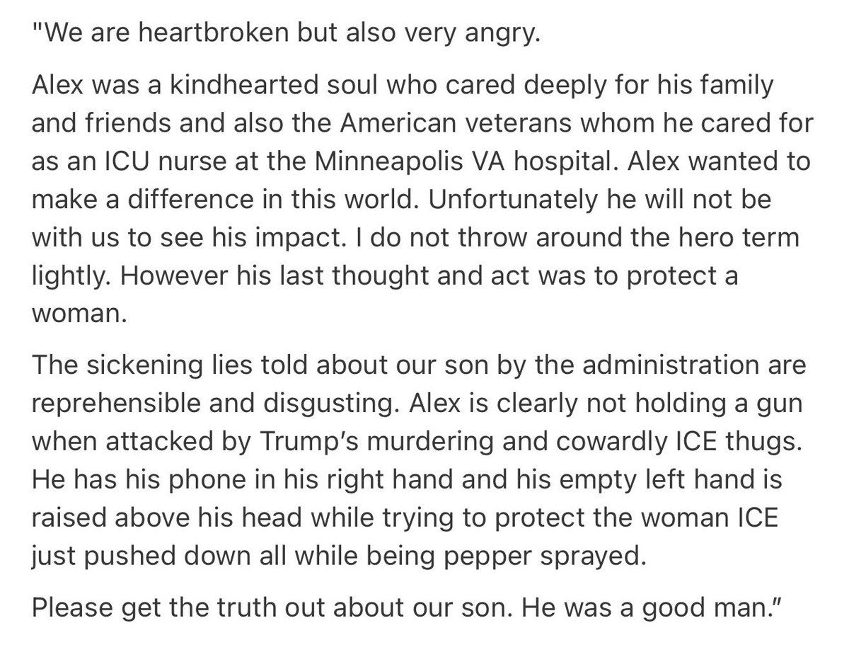 yashar's tweet image. Statement from the family of Alex Pretti: