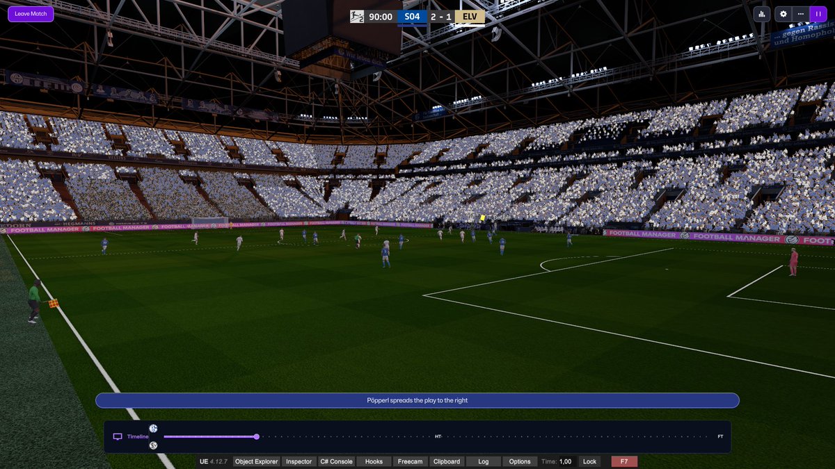 The Veltins Arena in #FM26 has also seen the mechanic change the lights😜