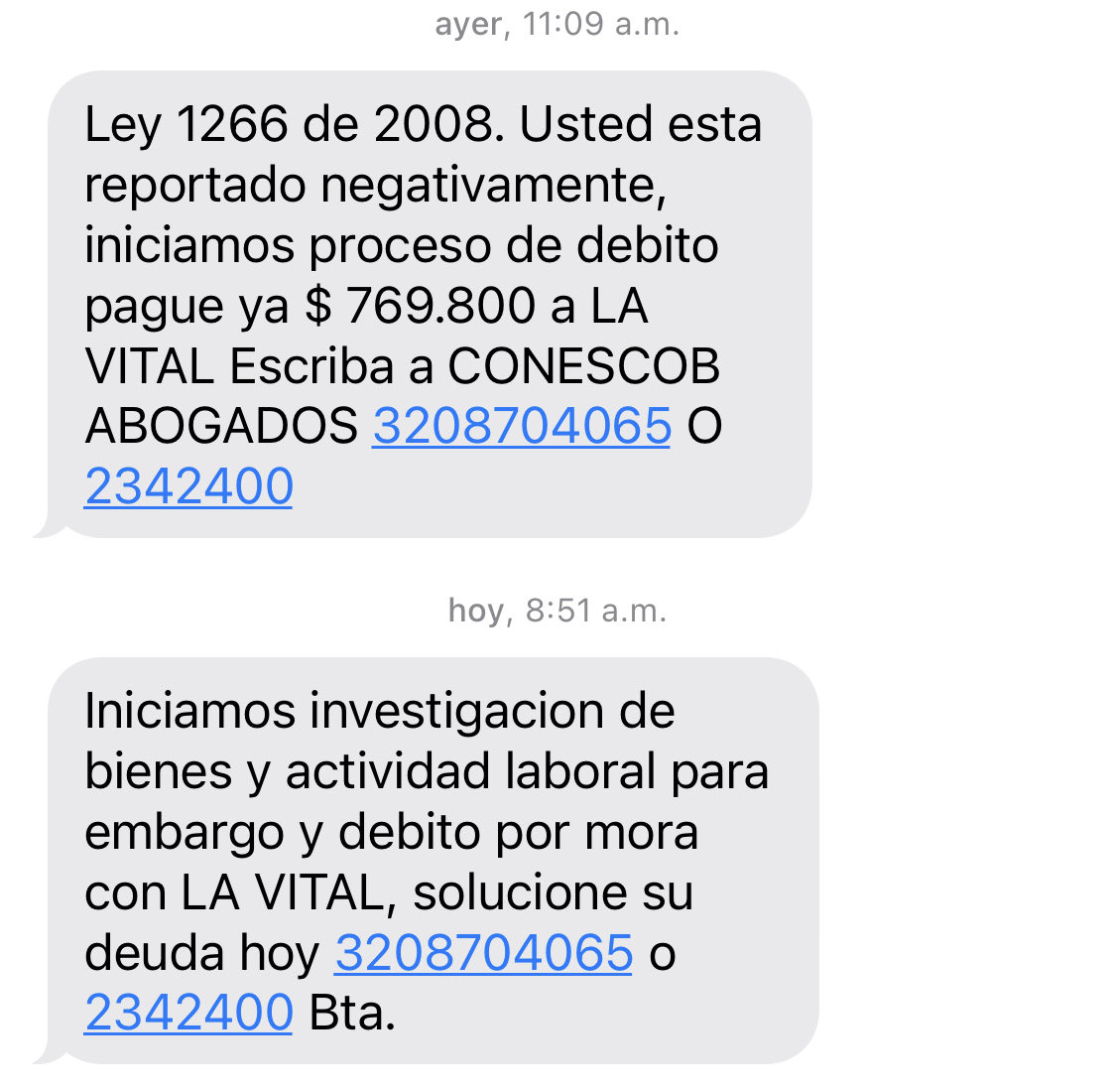 dianabaezs's tweet photo. @sicsuper @Stephanie_morch @DIRECTVLA @conescob @conescob  @sicsuper  conescob envía a diario mensajes de deudas que uno no tiene. Son hostigadores y nunca dan prueba de nada. Se nota que son estafadores. https://t.co/ihMKN1ukbB