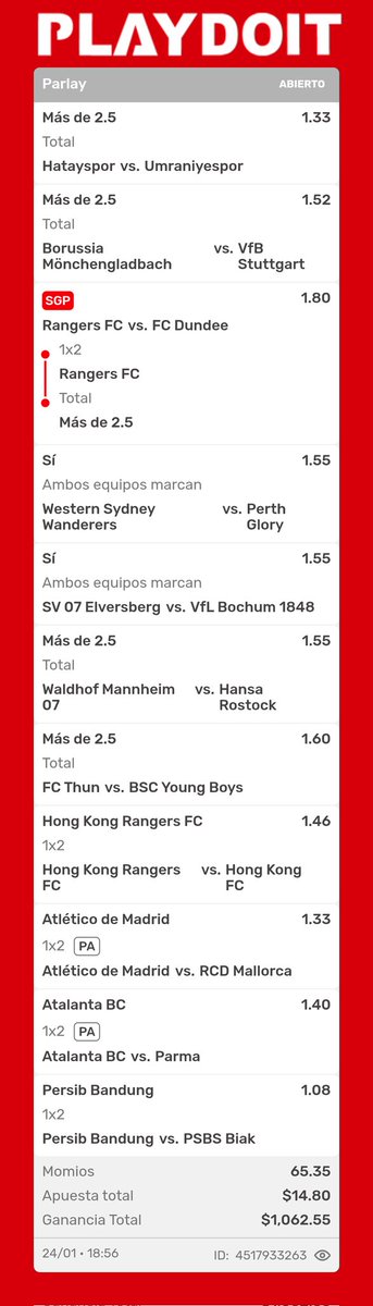 LiveBettingPick's tweet photo. Acabo de hacer una apuesta en Playdoit! haz una parecida a la mía en un solo clic.
https://t.co/24UvXki4BX https://t.co/dkXVprWXv9