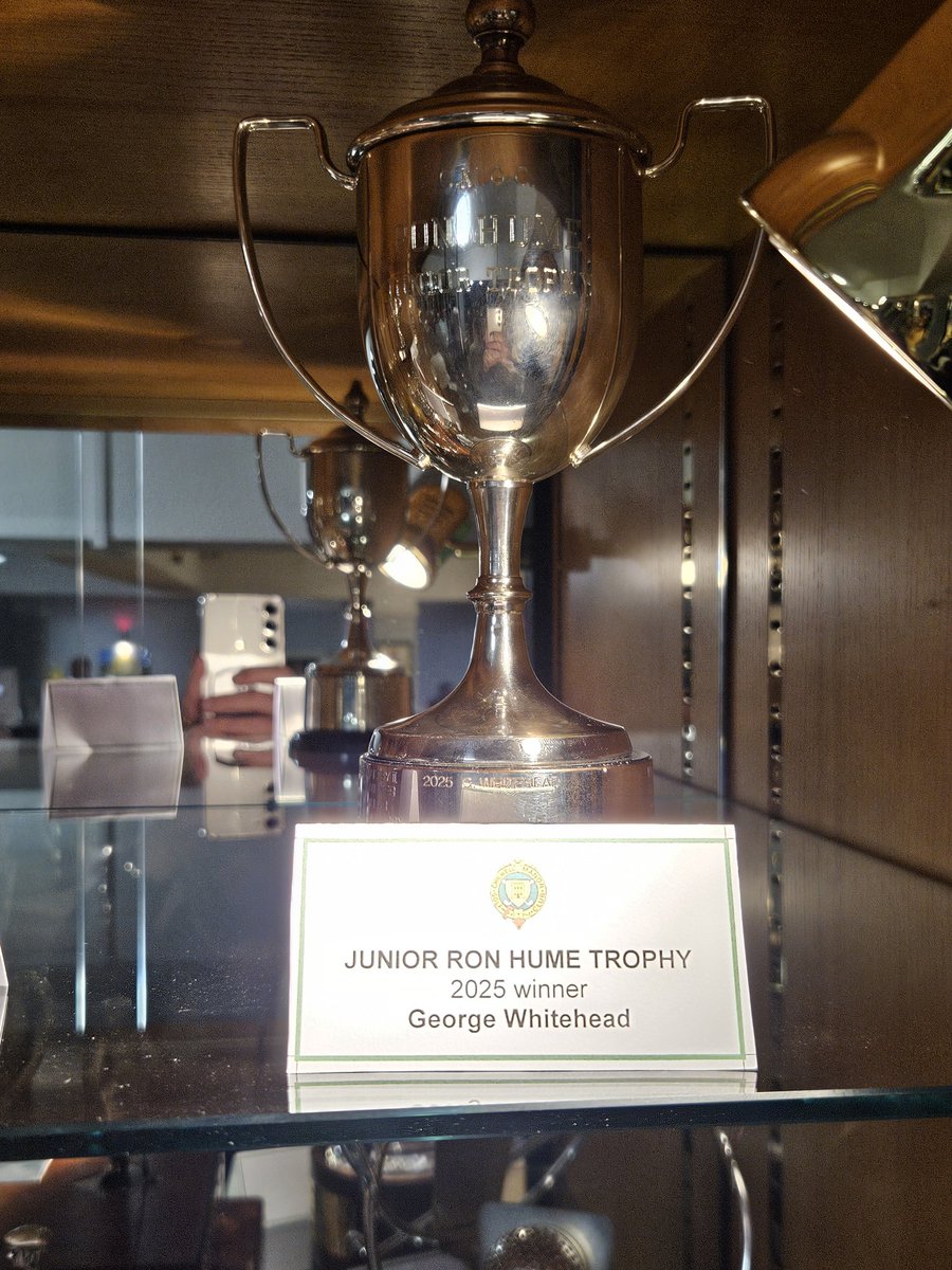 Presentation evening at the golf club tonight and George finally got his hands on the Ron Hume Trophy he won earlier this year. Very proud dad 🏆