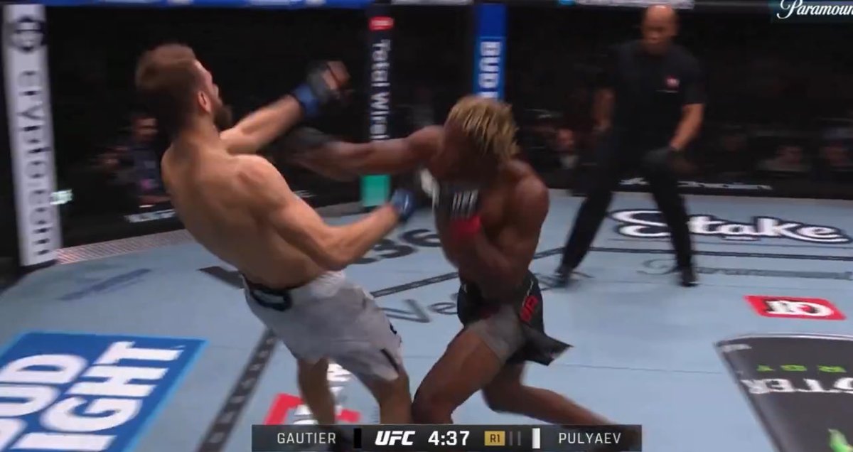Ateba casually falcon punching his opponents 

 #UFC324