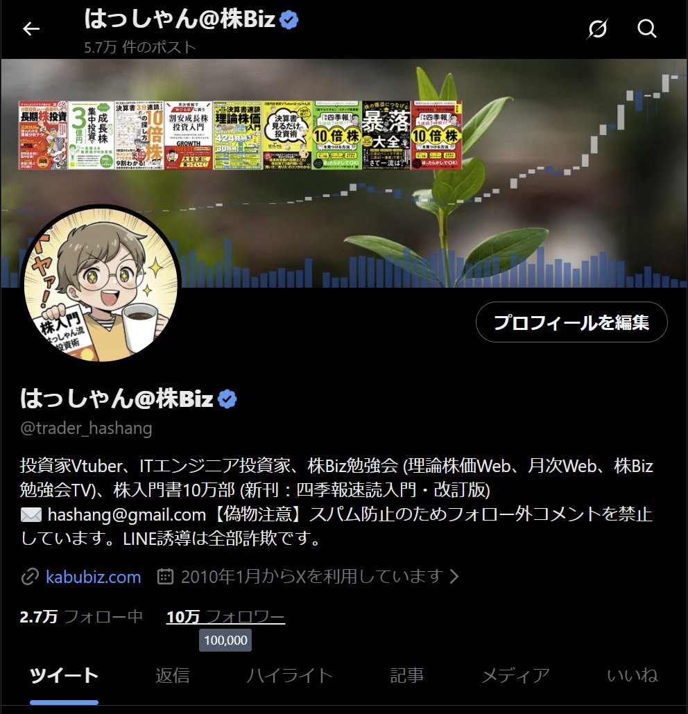 はっしゃん@株Biz (@trader_hashang) / Posts / X