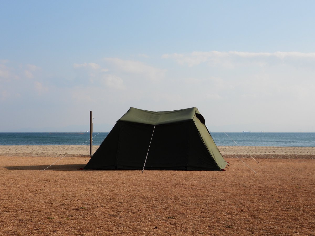 snowball8135's tweet photo. 野遊び浜キャンプ場（キツキテラス）でおこもりソロキャンプ⛺
#野遊び浜キャンプ場
#ソロキャンプ 
#DOD
#ヨンヨンベース https://t.co/Od6dPd8IRA