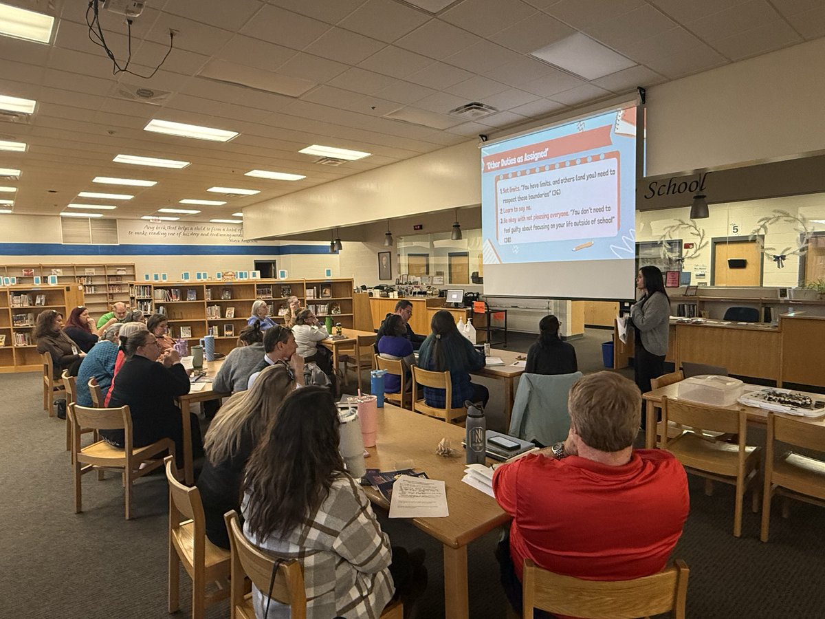 CoachSaraSears's tweet photo. This week we had our first @RMSRavens   book study session of the semester. A great crowd &amp; even better discussions as we worked with Reuter's "The Resilient Educator" 📚 https://t.co/FVbqC9feF9
