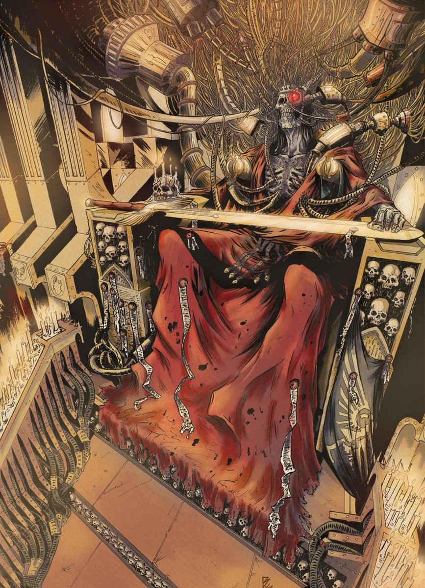 Emperor of Mankind Warhammer 40k Art by Bartek Sadowski