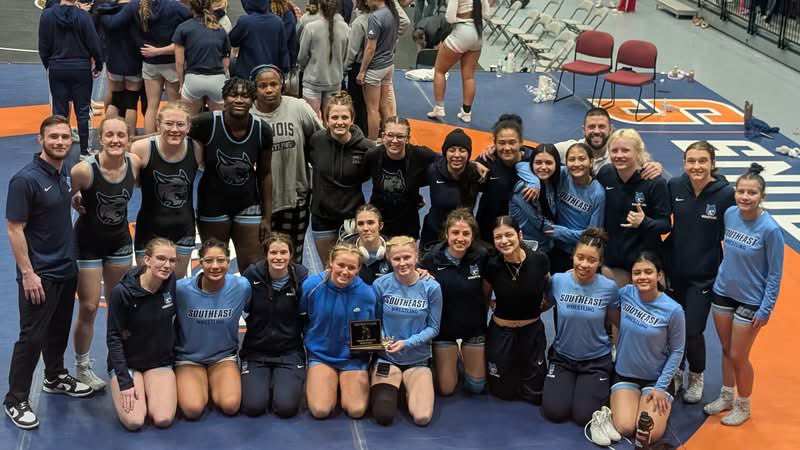 SCC_wrestling's tweet photo. Great tournament for the Ladies.  Heartbreaking loss on criteria in the National Finals to Iowa Central. https://t.co/tSFjMRO19P